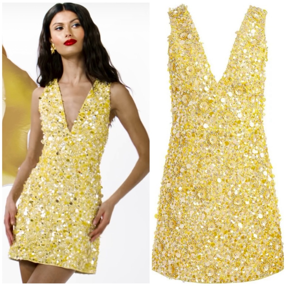 ALICE + OLIVIA Tatum Embellished Mini Gown